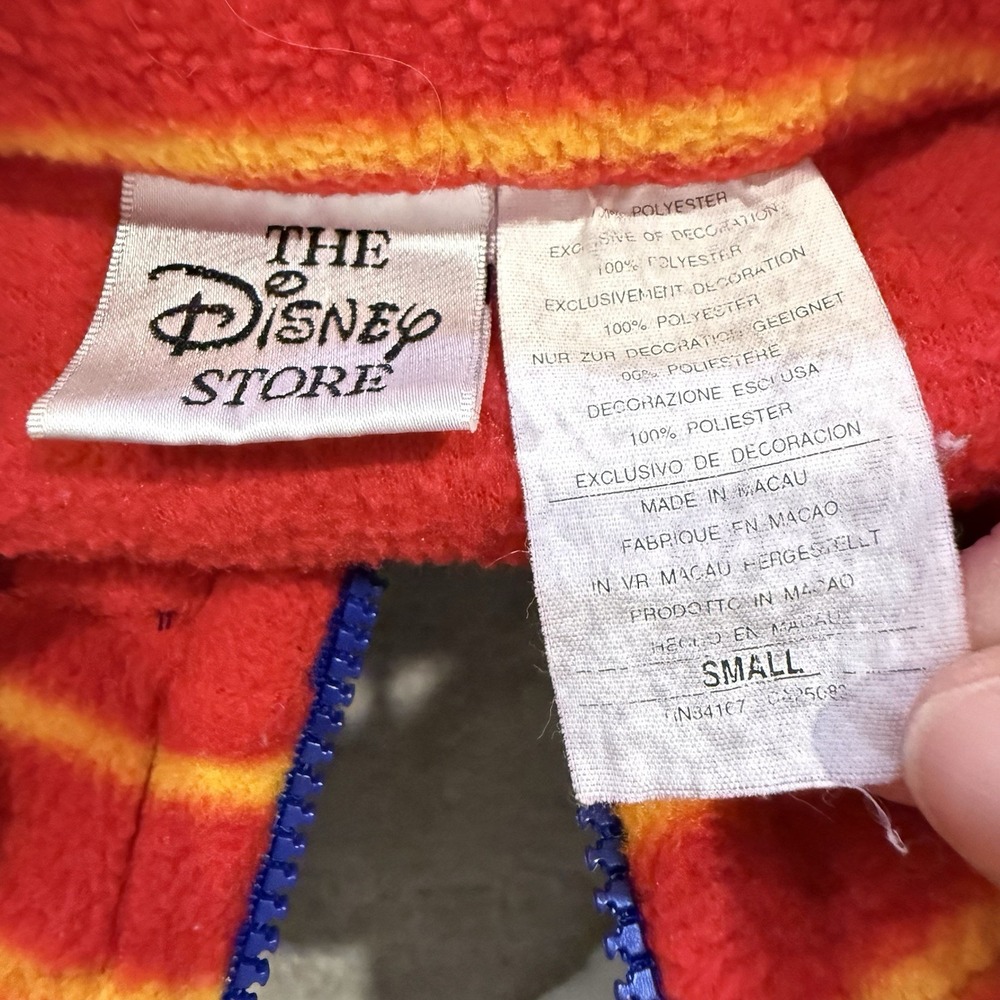 The Disney Store Goofy 1/4 Zip Fleece Youth Small Stripe Vintage 90s Retro - Picture 6 of 8